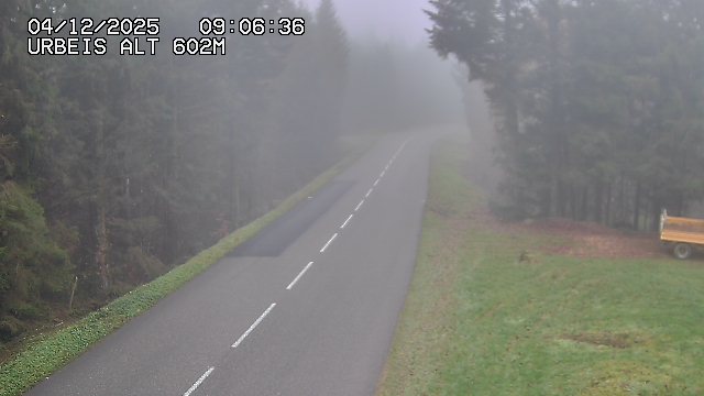 Webcam du col d'Urbeis à proximité de Lubine dans les Vosges à la jonction entre la D39, la D23 et la D214