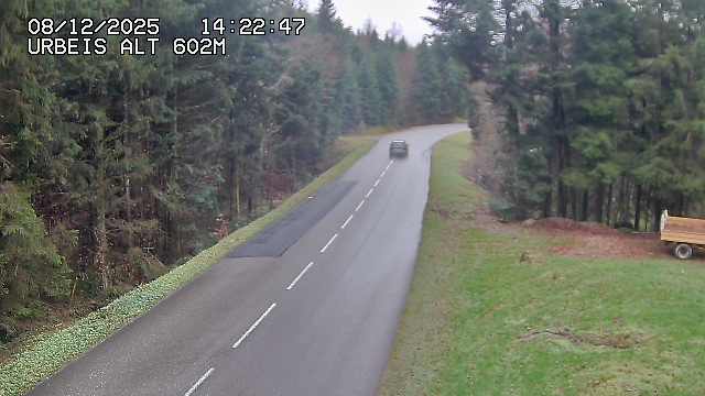 Webcam du col d'Urbeis à proximité de Lubine dans les Vosges à la jonction entre la D39, la D23 et la D214