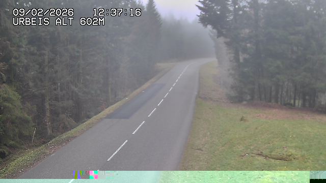 Webcam du col d'Urbeis à proximité de Lubine dans les Vosges à la jonction entre la D39, la D23 et la D214