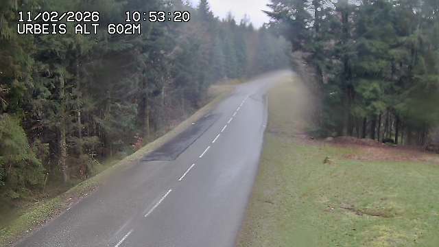 Webcam du col d'Urbeis à proximité de Lubine dans les Vosges à la jonction entre la D39, la D23 et la D214