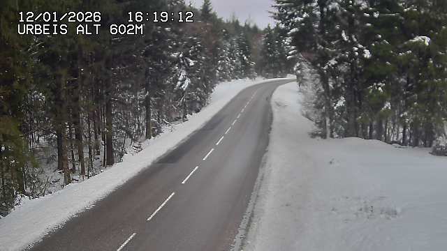 Webcam du col d'Urbeis à proximité de Lubine dans les Vosges à la jonction entre la D39, la D23 et la D214