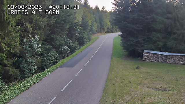 Webcam du col d'Urbeis à proximité de Lubine dans les Vosges à la jonction entre la D39, la D23 et la D214