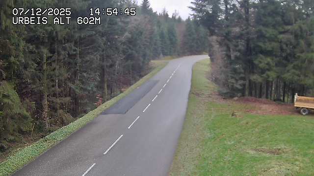 Webcam du col d'Urbeis à proximité de Lubine dans les Vosges à la jonction entre la D39, la D23 et la D214