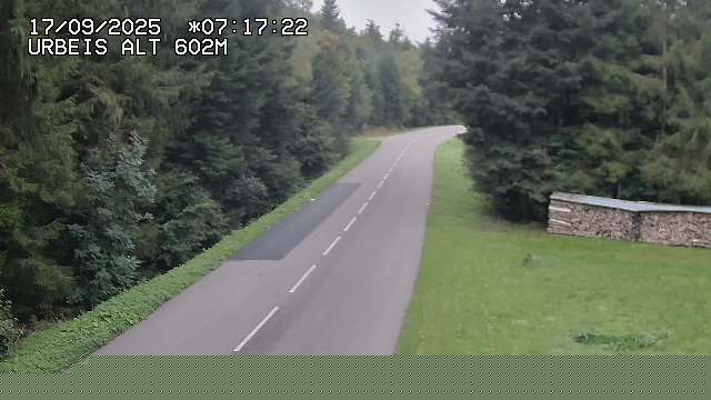 Webcam du col d'Urbeis à proximité de Lubine dans les Vosges à la jonction entre la D39, la D23 et la D214