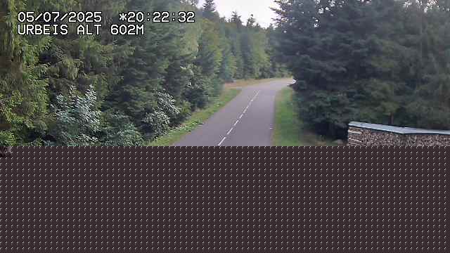 Webcam du col d'Urbeis à proximité de Lubine dans les Vosges à la jonction entre la D39, la D23 et la D214