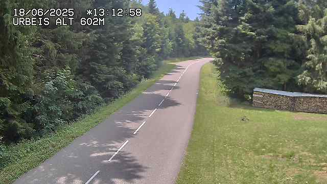 Webcam du col d'Urbeis à proximité de Lubine dans les Vosges à la jonction entre la D39, la D23 et la D214