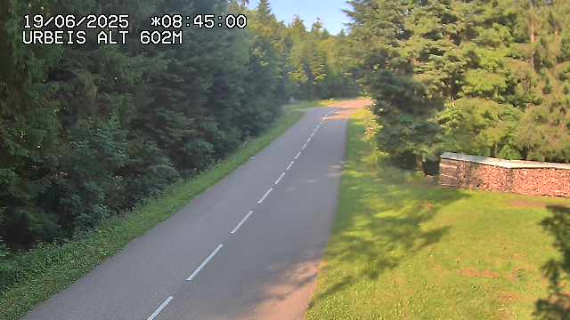 Webcam du col d'Urbeis à proximité de Lubine dans les Vosges à la jonction entre la D39, la D23 et la D214