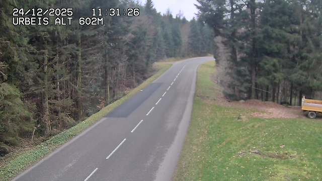 Webcam du col d'Urbeis à proximité de Lubine dans les Vosges à la jonction entre la D39, la D23 et la D214