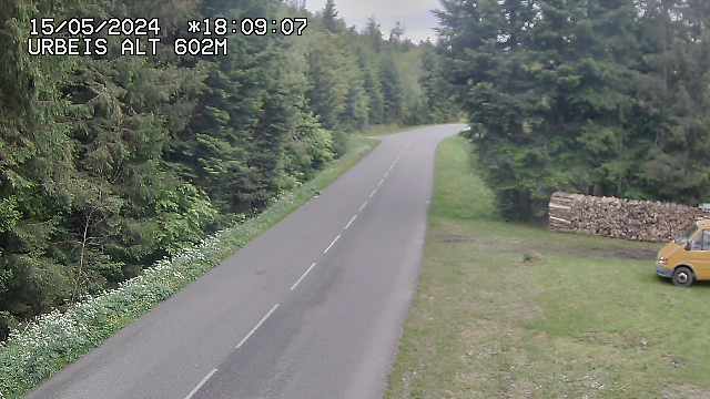 Webcam du col d'Urbeis à proximité de Lubine dans les Vosges à la jonction entre la D39, la D23 et la D214