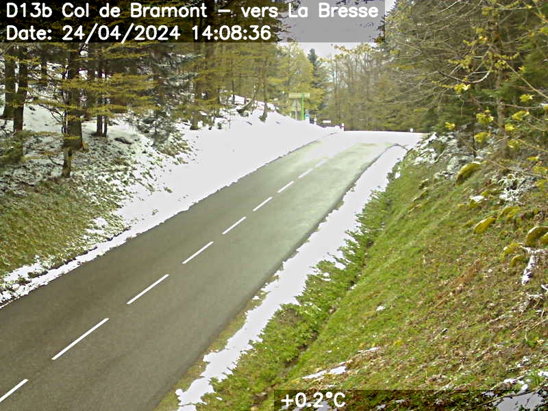 Webcam Col du Bramont - D13b vers la Bresse