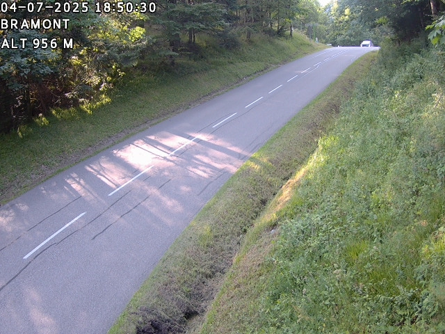 Webcam à La Bresse au niveau du col de Bramont à 970 mètres d'altitude dans les Vosges sur la D13B - D34