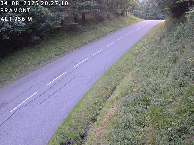 <h2>Webcam à La Bresse au niveau du col de Bramont à 970 mètres d'altitude dans les Vosges sur la D13B - D34</h2>