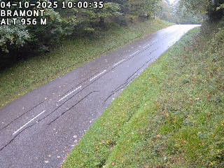 <h2>Webcam à La Bresse au niveau du col de Bramont à 970 mètres d'altitude dans les Vosges sur la D13B - D34</h2>