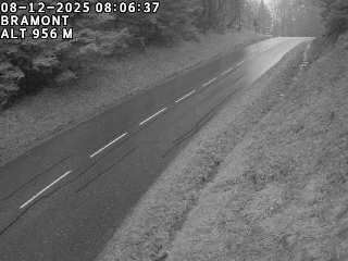<h2>Webcam à La Bresse au niveau du col de Bramont à 970 mètres d'altitude dans les Vosges sur la D13B - D34</h2>