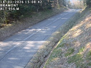 Webcam à La Bresse au niveau du col de Bramont à 970 mètres d'altitude dans les Vosges sur la D13B - D34