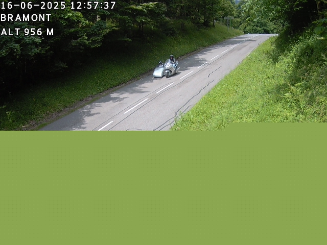 Webcam à La Bresse au niveau du col de Bramont à 970 mètres d'altitude dans les Vosges sur la D13B - D34