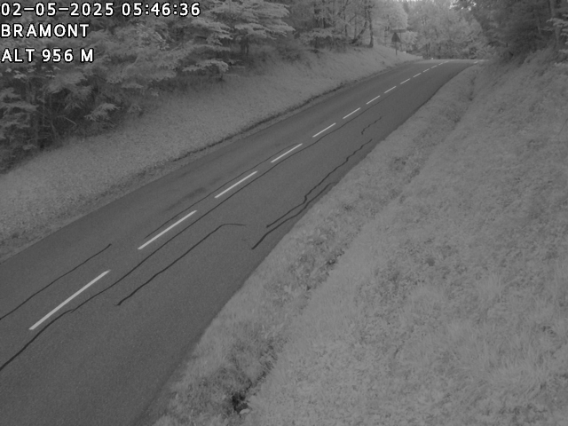 Webcam à La Bresse au niveau du col de Bramont à 970 mètres d'altitude dans les Vosges sur la D13B - D34
