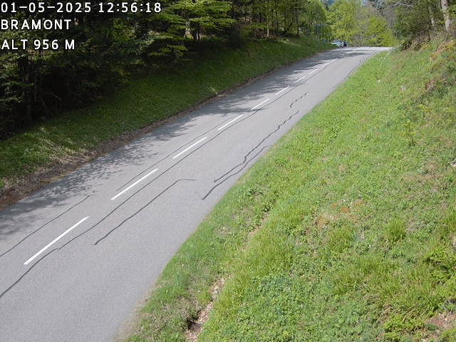 Webcam à La Bresse au niveau du col de Bramont à 970 mètres d'altitude dans les Vosges sur la D13B - D34