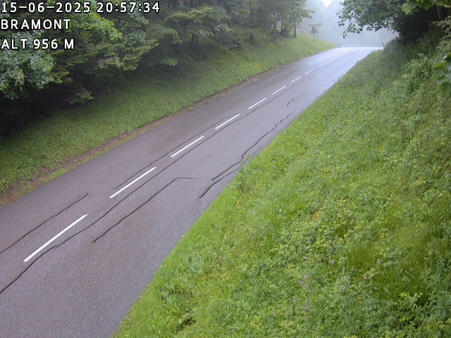 Webcam à La Bresse au niveau du col de Bramont à 970 mètres d'altitude dans les Vosges sur la D13B - D34