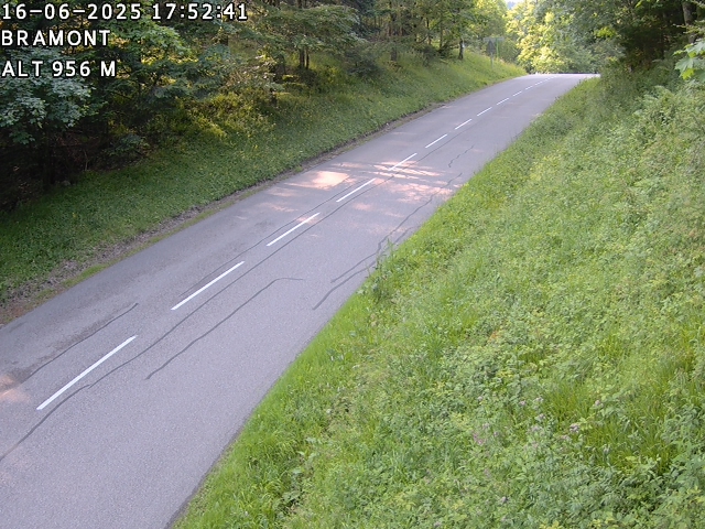 Webcam à La Bresse au niveau du col de Bramont à 970 mètres d'altitude dans les Vosges sur la D13B - D34