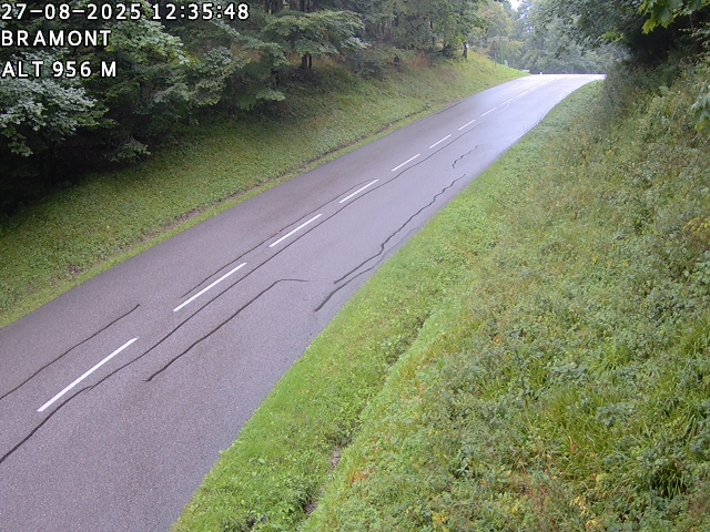 Webcam à La Bresse au niveau du col de Bramont à 970 mètres d'altitude dans les Vosges sur la D13B - D34