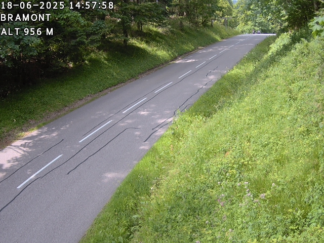 Webcam à La Bresse au niveau du col de Bramont à 970 mètres d'altitude dans les Vosges sur la D13B - D34
