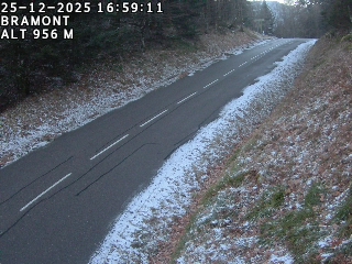 <h2>Webcam à La Bresse au niveau du col de Bramont à 970 mètres d'altitude dans les Vosges sur la D13B - D34</h2>