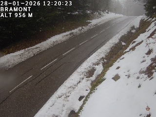 <h2>Webcam à La Bresse au niveau du col de Bramont à 970 mètres d'altitude dans les Vosges sur la D13B - D34</h2>