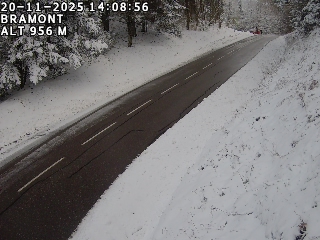 <h2>Webcam à La Bresse au niveau du col de Bramont à 970 mètres d'altitude dans les Vosges sur la D13B - D34</h2>