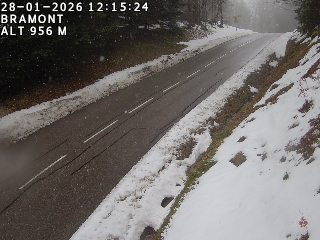 <h2>Webcam à La Bresse au niveau du col de Bramont à 970 mètres d'altitude dans les Vosges sur la D13B - D34</h2>