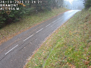 <h2>Webcam à La Bresse au niveau du col de Bramont à 970 mètres d'altitude dans les Vosges sur la D13B - D34</h2>