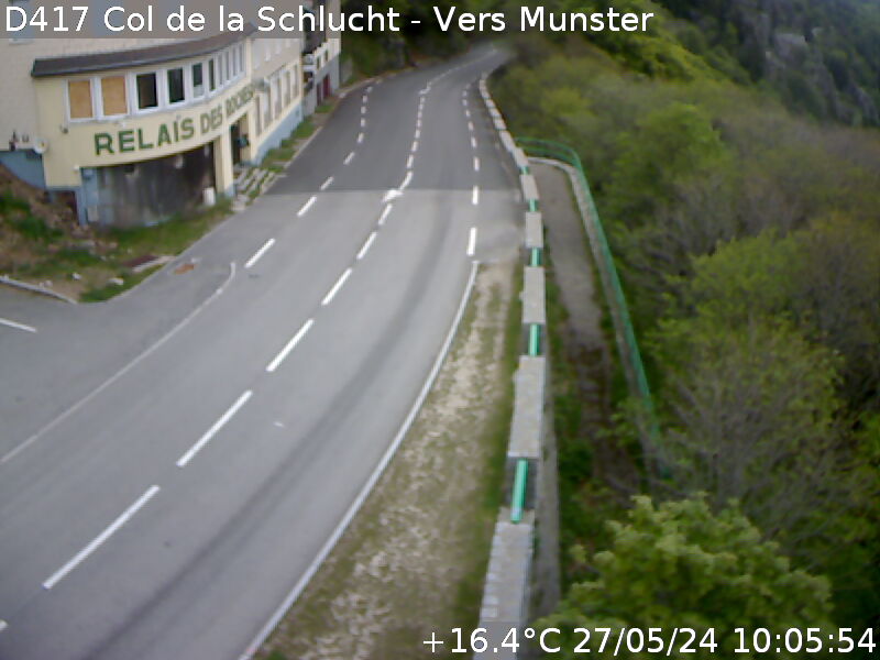 <h2>Webcam du col de la Schlucht à 1145 mètres d'altitude dans les Vosges sur la D417 dans le village du Valtin</h2>