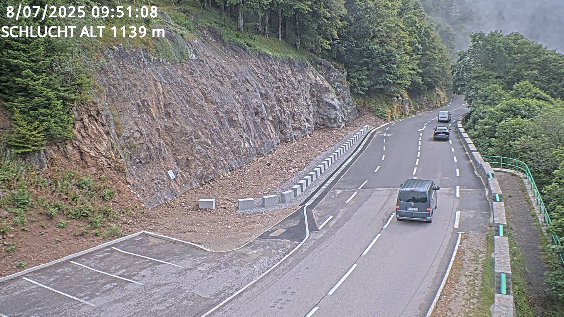Webcam du col de la Schlucht à 1145 mètres d'altitude dans les Vosges sur la D417 dans le village du Valtin