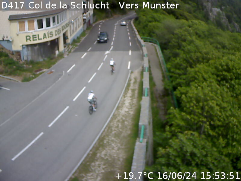 Webcam du col de la Schlucht à 1145 mètres d'altitude dans les Vosges sur la D417 dans le village du Valtin