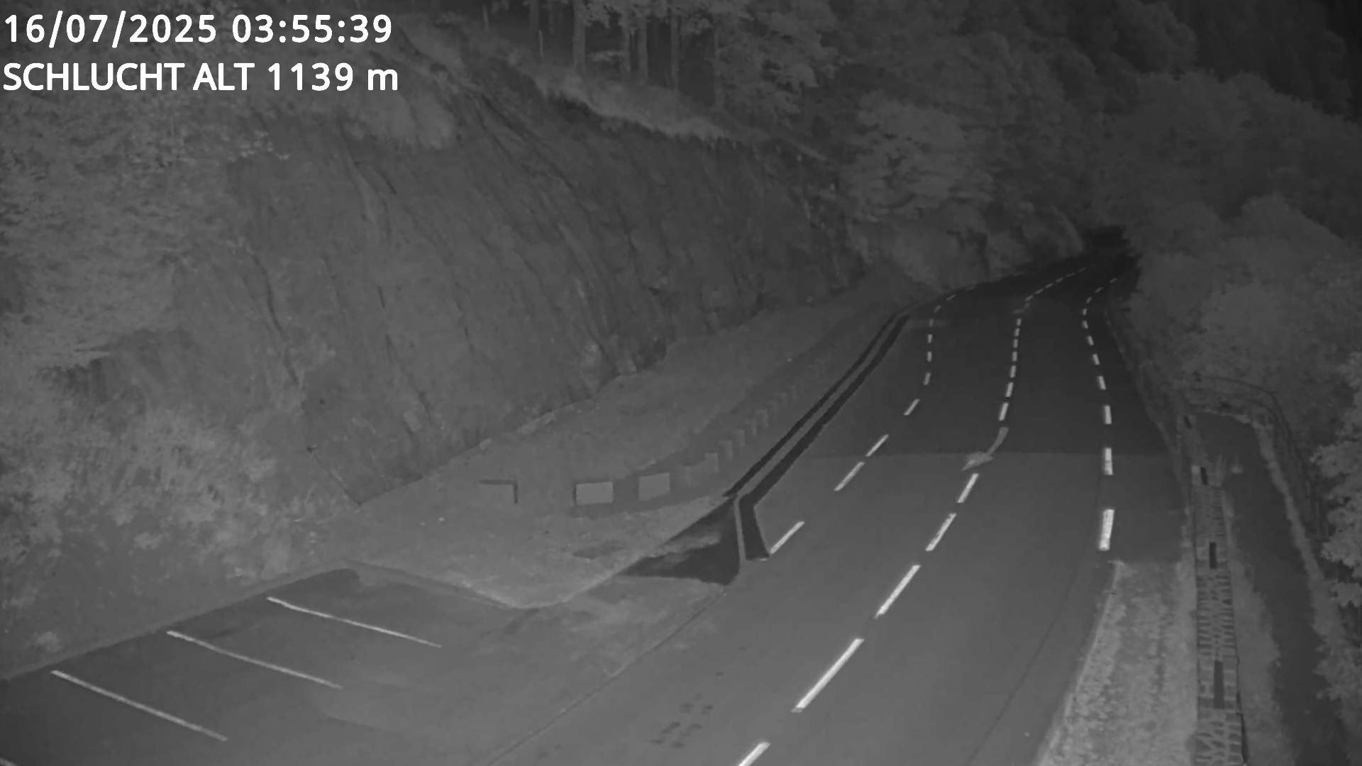 Webcam du col de la Schlucht à 1145 mètres d'altitude dans les Vosges sur la D417 dans le village du Valtin