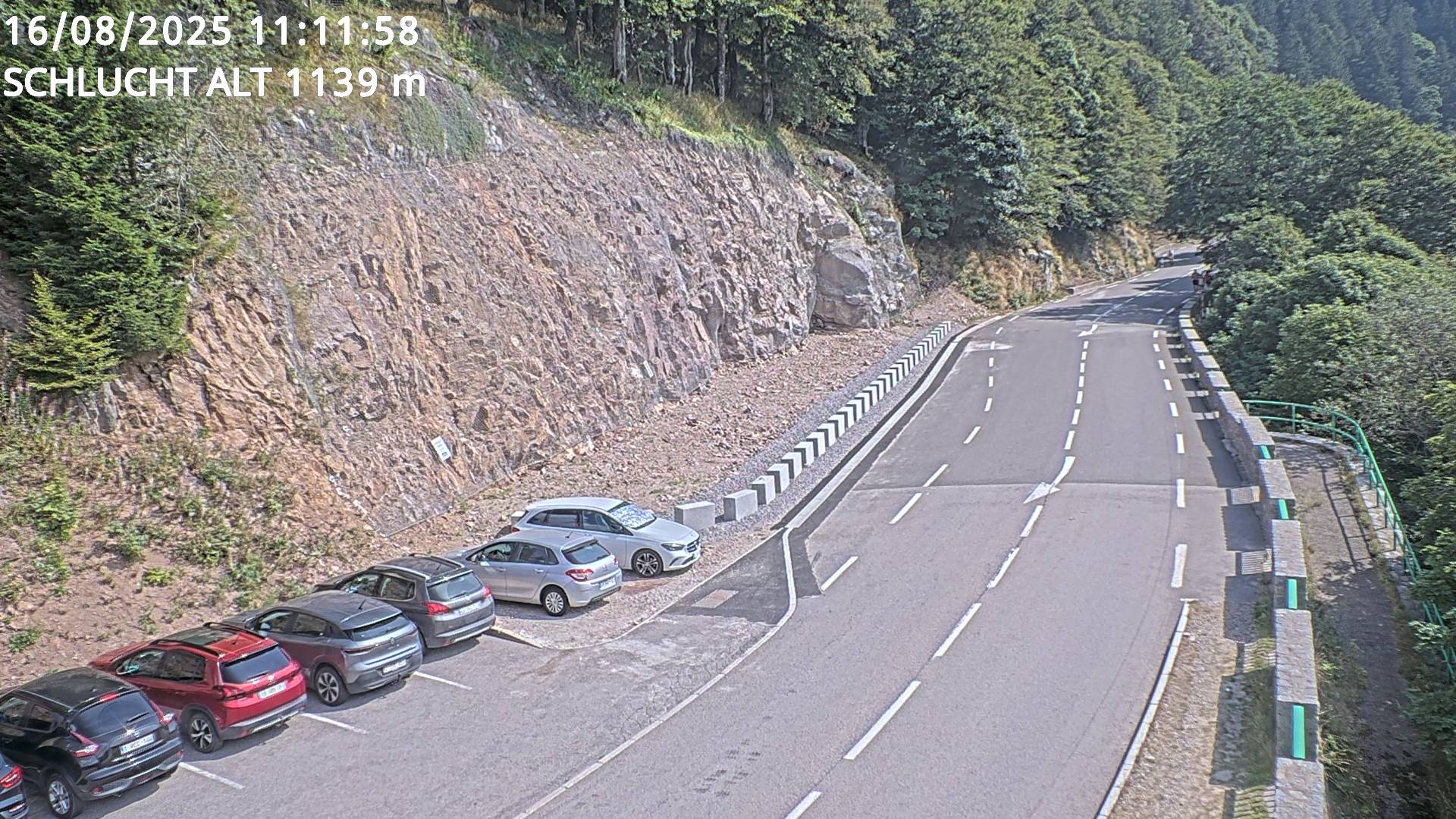 Webcam du col de la Schlucht à 1145 mètres d'altitude dans les Vosges sur la D417 dans le village du Valtin