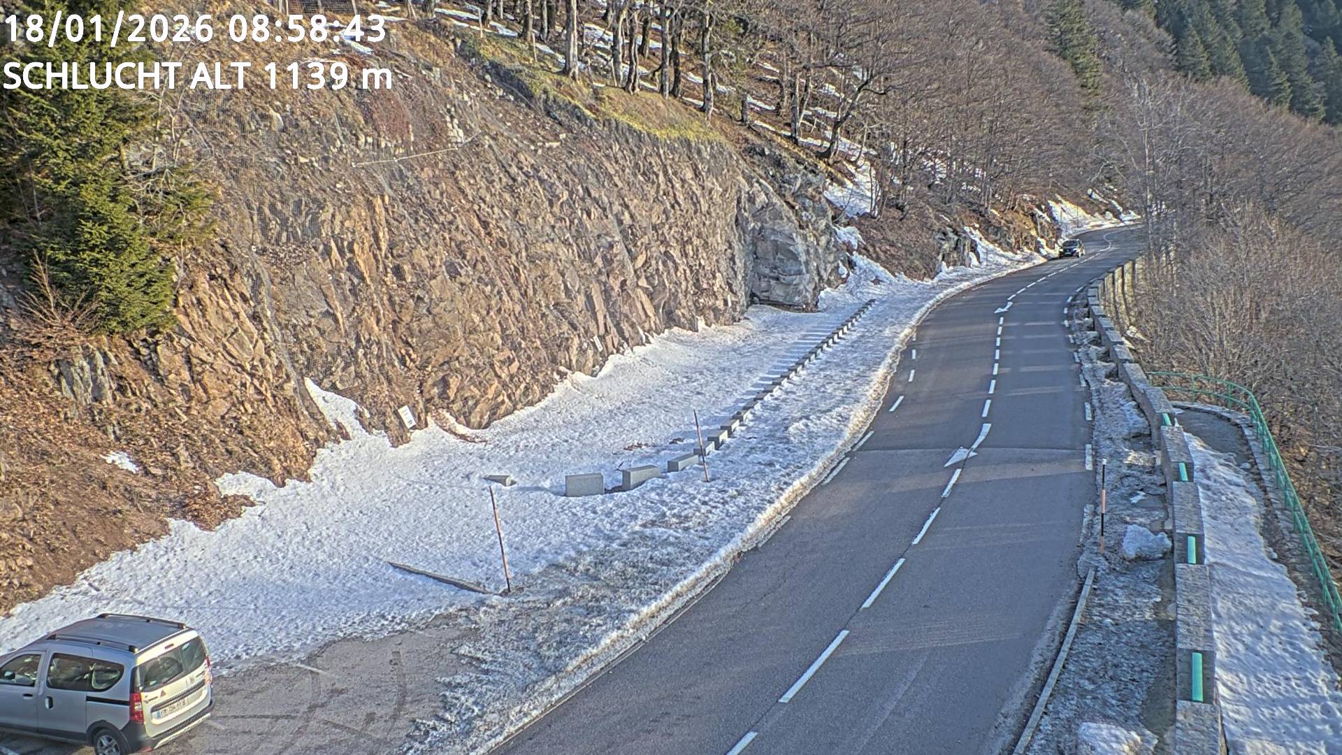Webcam du col de la Schlucht à 1145 mètres d'altitude dans les Vosges sur la D417 dans le village du Valtin
