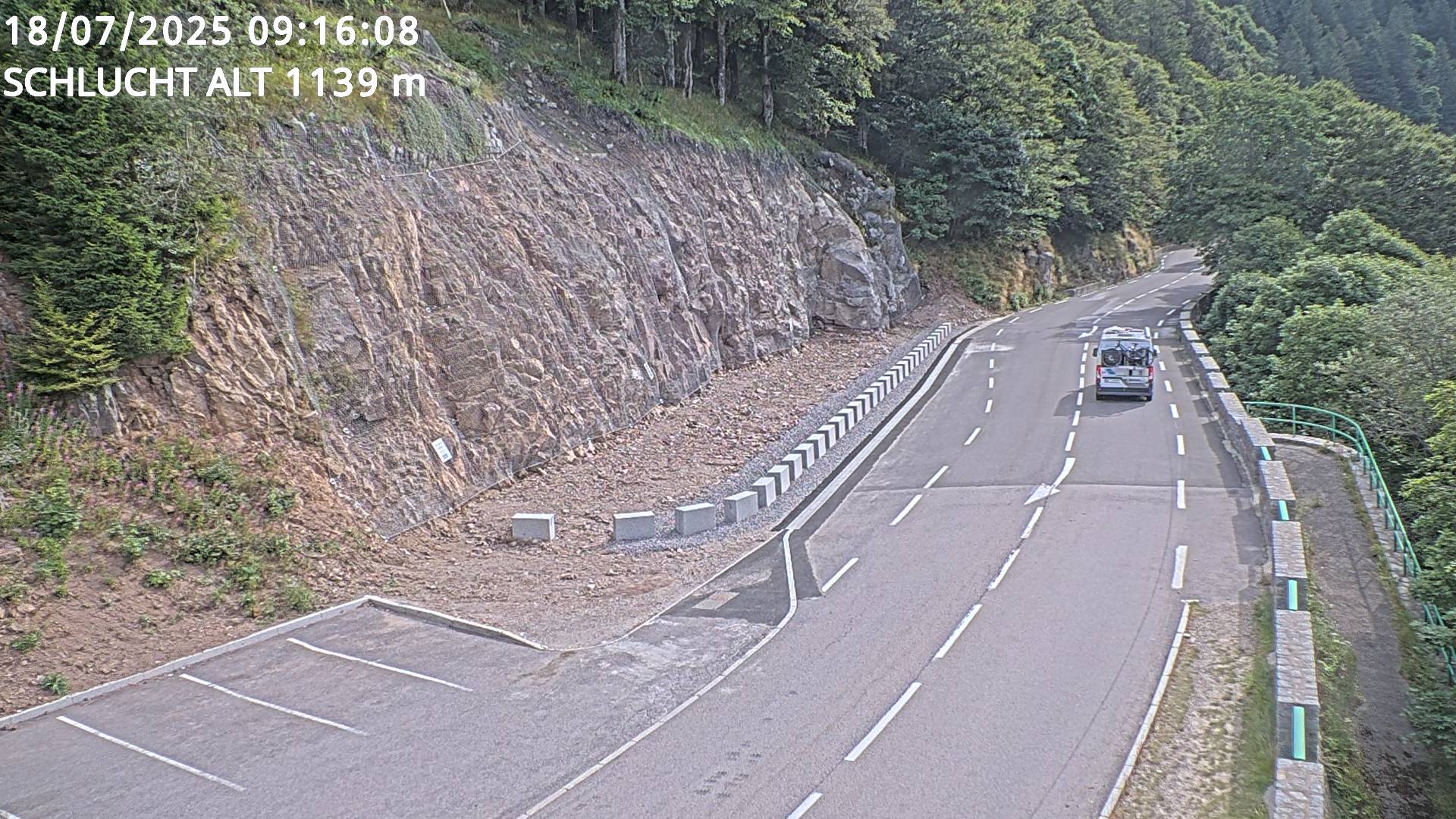 Webcam du col de la Schlucht à 1145 mètres d'altitude dans les Vosges sur la D417 dans le village du Valtin