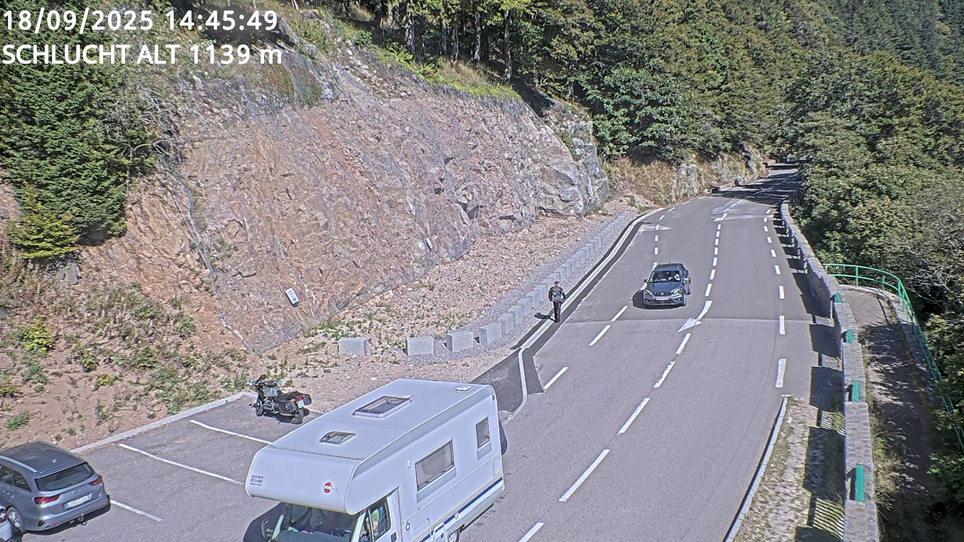 Webcam du col de la Schlucht à 1145 mètres d'altitude dans les Vosges sur la D417 dans le village du Valtin