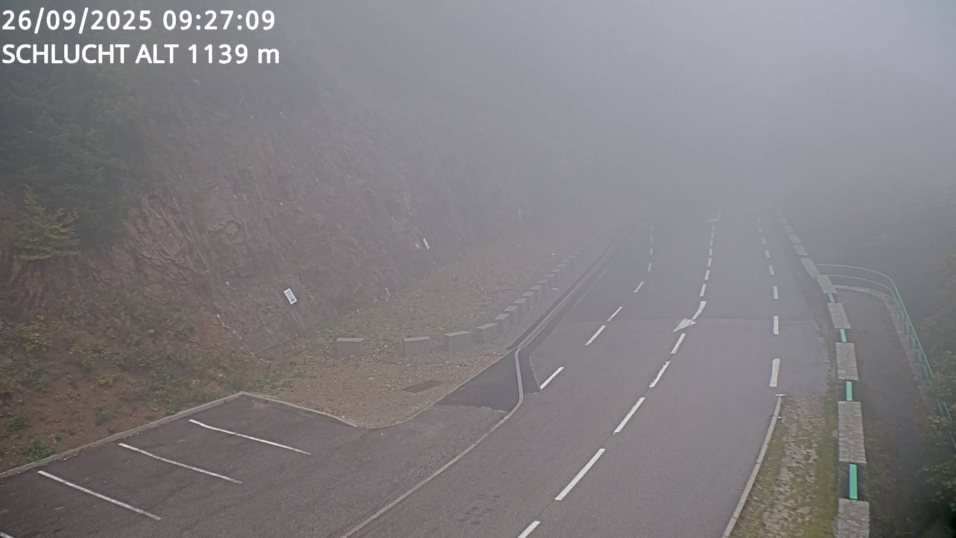 Webcam du col de la Schlucht à 1145 mètres d'altitude dans les Vosges sur la D417 dans le village du Valtin