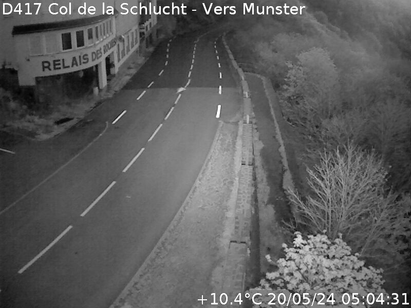 <h2>Webcam du col de la Schlucht à 1145 mètres d'altitude dans les Vosges sur la D417 dans le village du Valtin</h2>