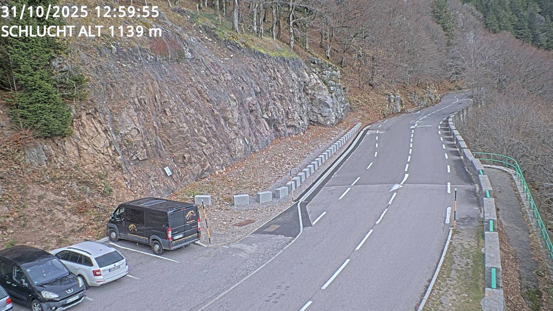 Webcam du col de la Schlucht à 1145 mètres d'altitude dans les Vosges sur la D417 dans le village du Valtin