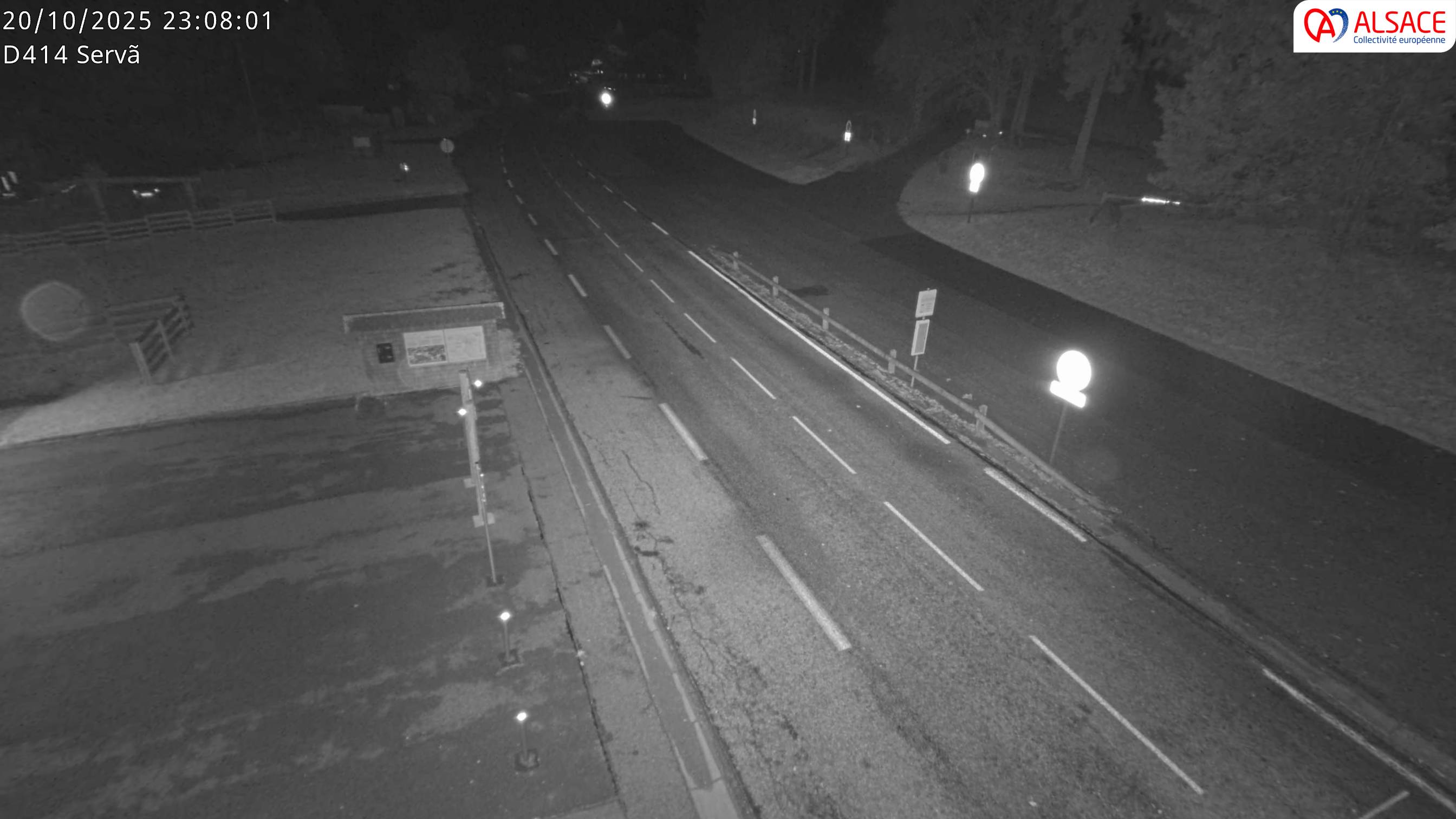 Webcam sur la D430 à hauteur de Staffelfelden au PK 46,2. Vue orientée vers Guebwiller