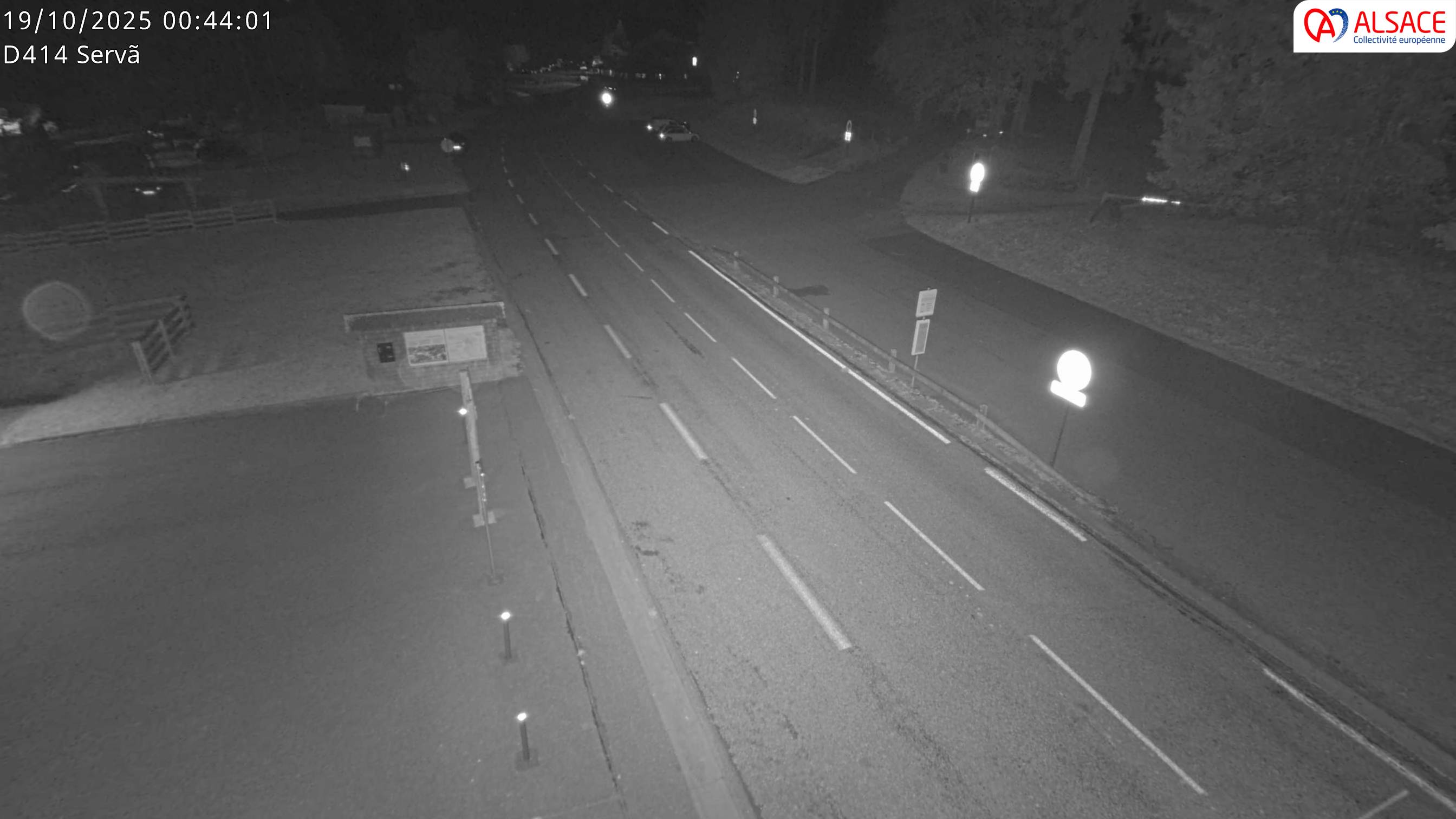 Webcam sur la D430 à hauteur de Staffelfelden au PK 46,2. Vue orientée vers Guebwiller