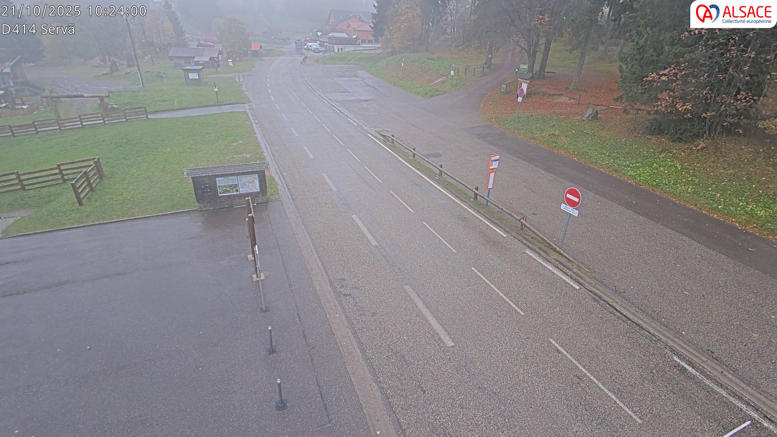 Webcam sur la D430 à hauteur de Staffelfelden au PK 46,2. Vue orientée vers Guebwiller