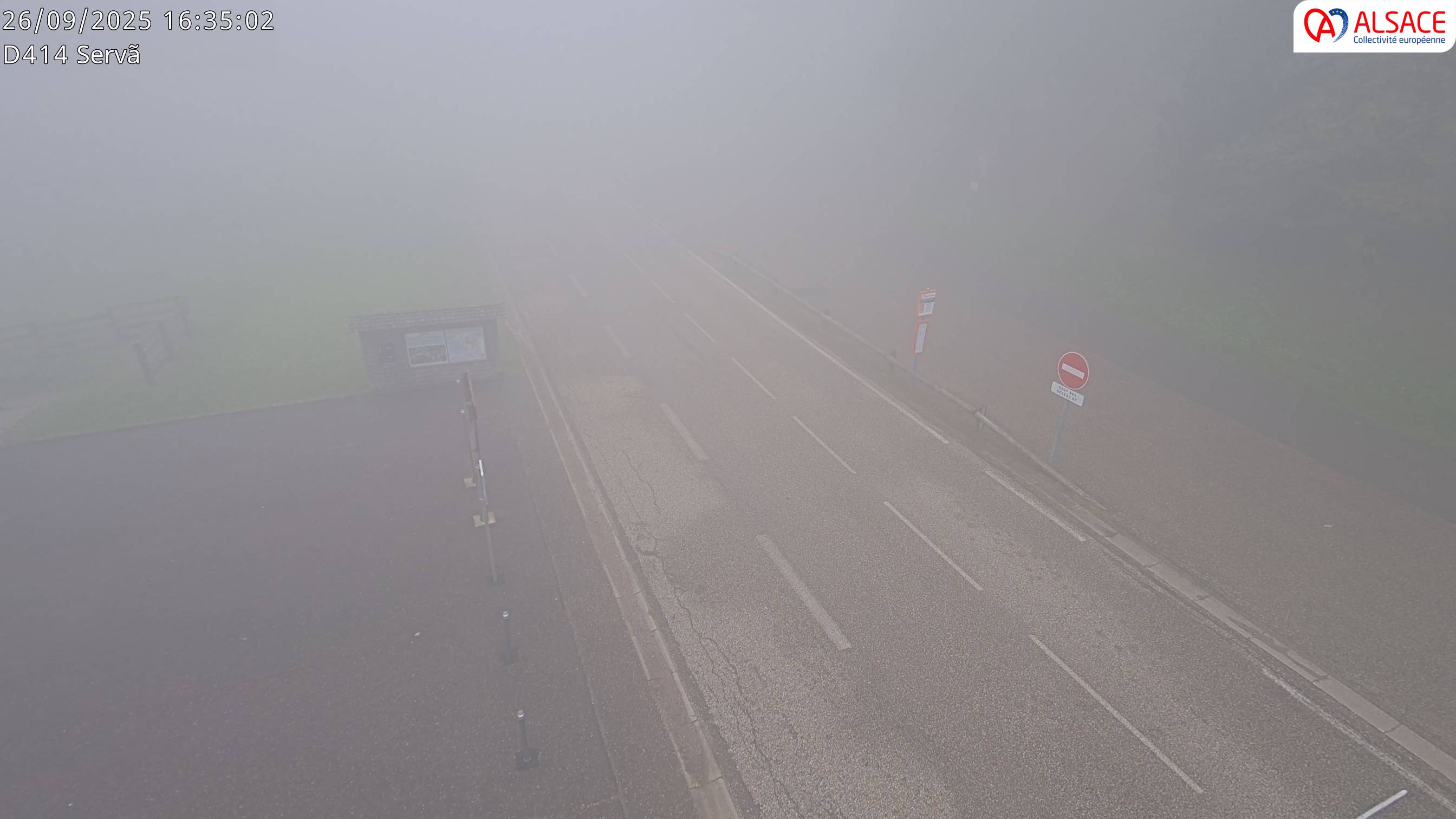 Webcam sur la D430 à hauteur de Staffelfelden au PK 46,2. Vue orientée vers Guebwiller