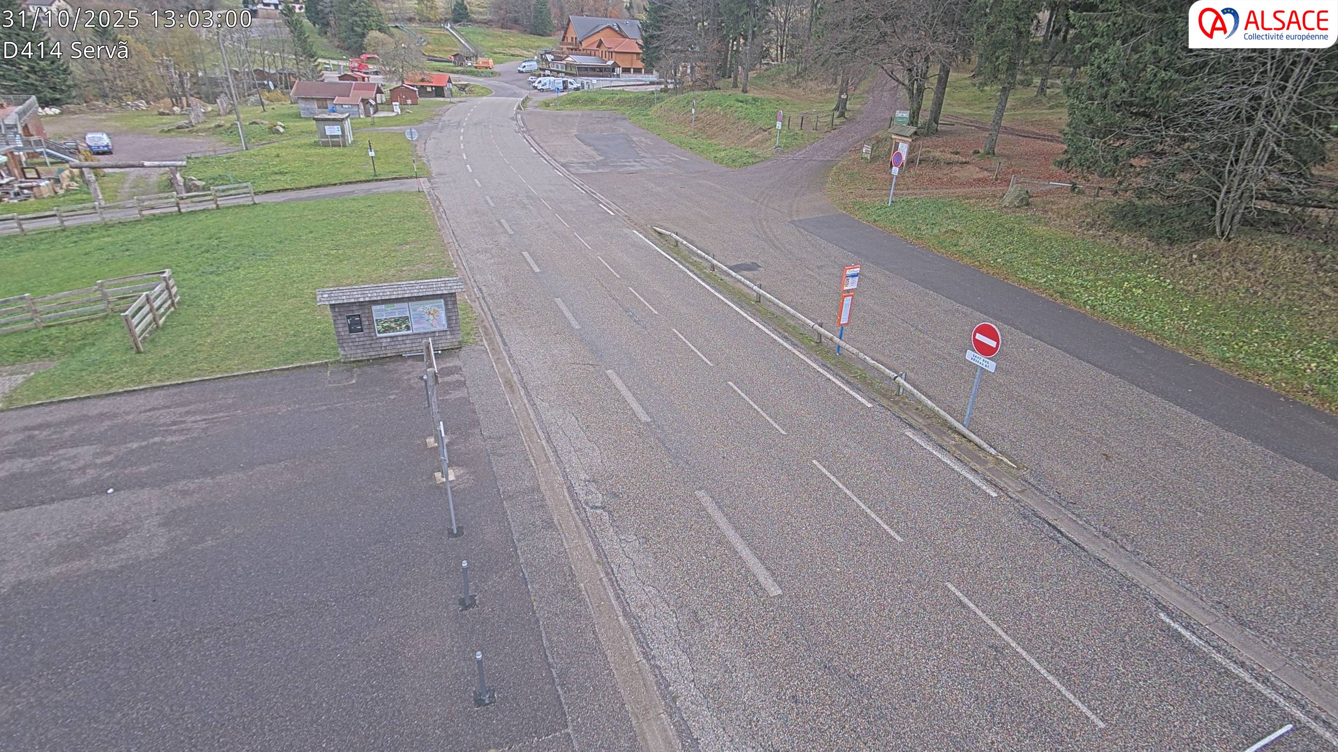 <h2>Webcam sur la D430 à hauteur de Staffelfelden au PK 46,2. Vue orientée vers Guebwiller</h2>
