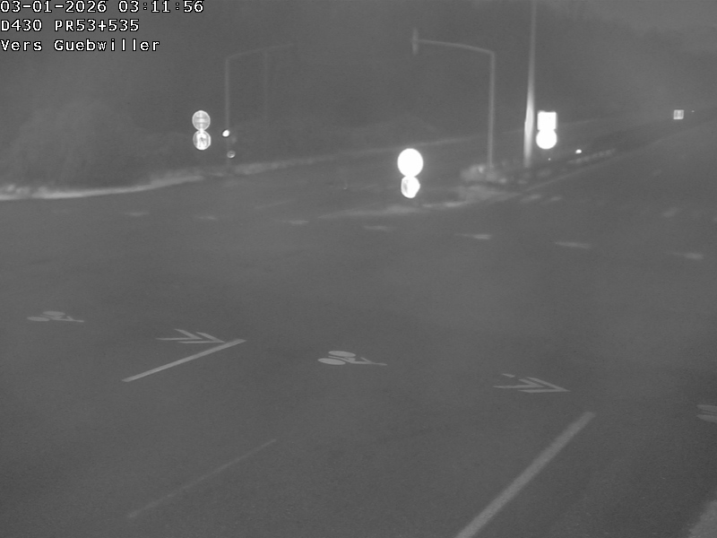 Webcam sur la D430 à la sortie de Mulhouse, à la jonction avec la D20 à Kingersheim. Vue orientée vers Guebwiller