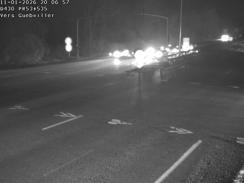 Webcam sur la D430 à la sortie de Mulhouse, à la jonction avec la D20 à Kingersheim. Vue orientée vers Guebwiller