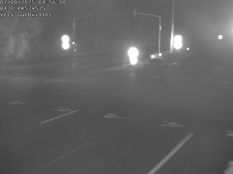 Webcam sur la D430 à la sortie de Mulhouse, à la jonction avec la D20 à Kingersheim. Vue orientée vers Guebwiller